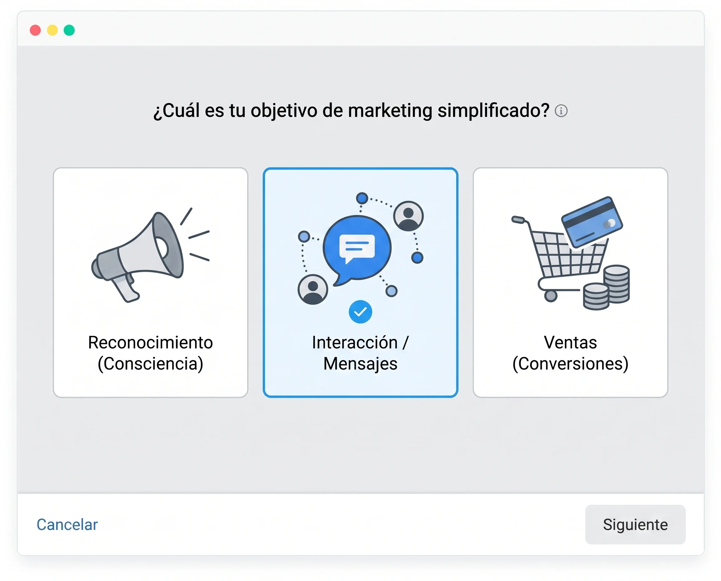 Objetivos de marketing en redes sociales: reconocimiento, interacción y ventas